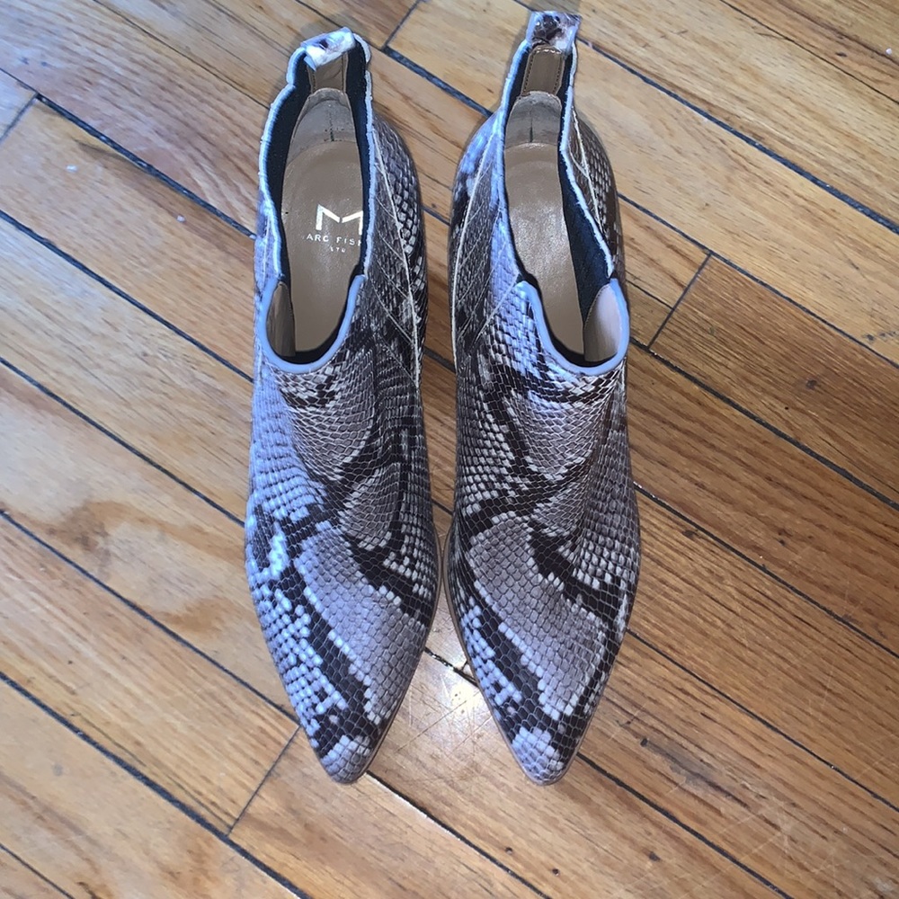Marc Fisher Python Print Heeled Booties / Ankle B… - image 3